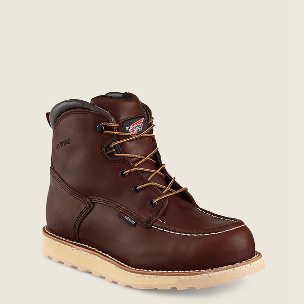 Red Wing Iş Botu Erkek - Traction Tred - 6-Inch Waterproof Soft Toe - Kahverengi - 83RKILEJA